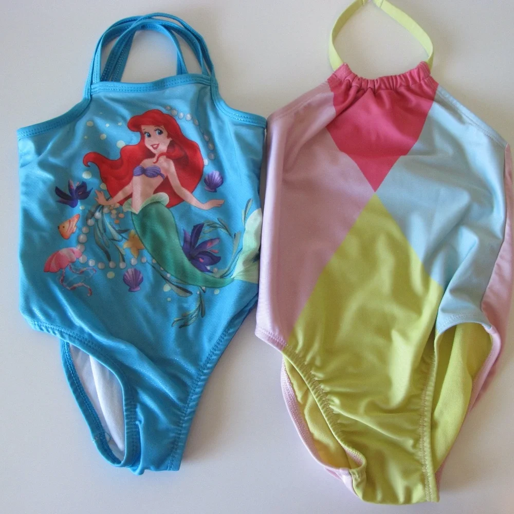 🔴🔴🔴SOLD🔴🔴🔴Bundle of 2 Girl's Toddler 1 Piece Bathing Swim Suits Size 3T - Picture 1 of 3